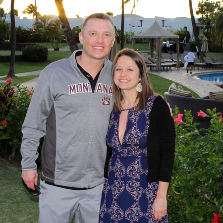 Alan DeWit ‘05 and his wife, Mandy, visited Maui for their 10th wedding anniversary. DeWit is the assistant vice president of commercial lending for Rocky Mountain Credit Union in Bozeman, where he’s a minority with Griz gear.